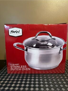 Parini Stainless Steel 4-Quart Dutch Oven - Silver